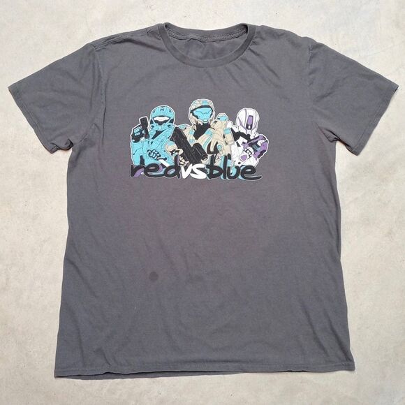 Anvil Other - *READ* Rooster Teeth Red Vs Blue T-Shirt Mens LARGE Halo RVB Project Freelancer